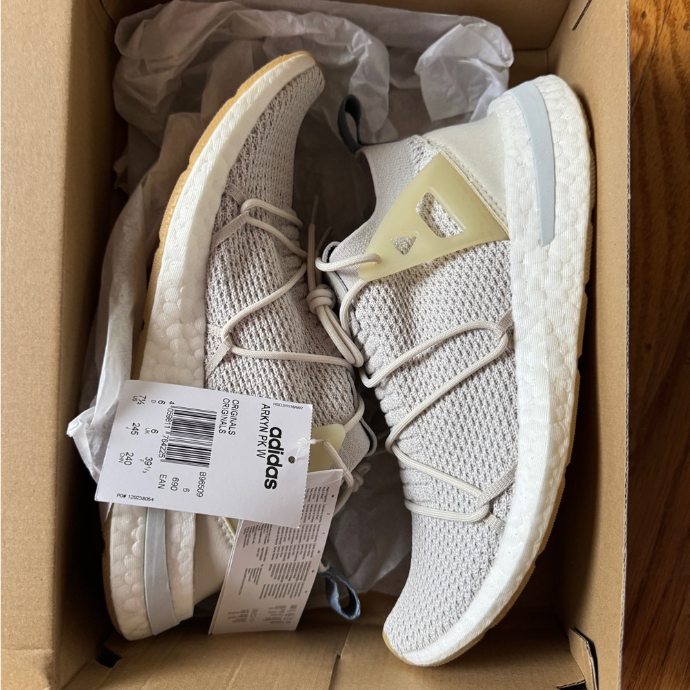 Adidas Cream and White Running Shoes
